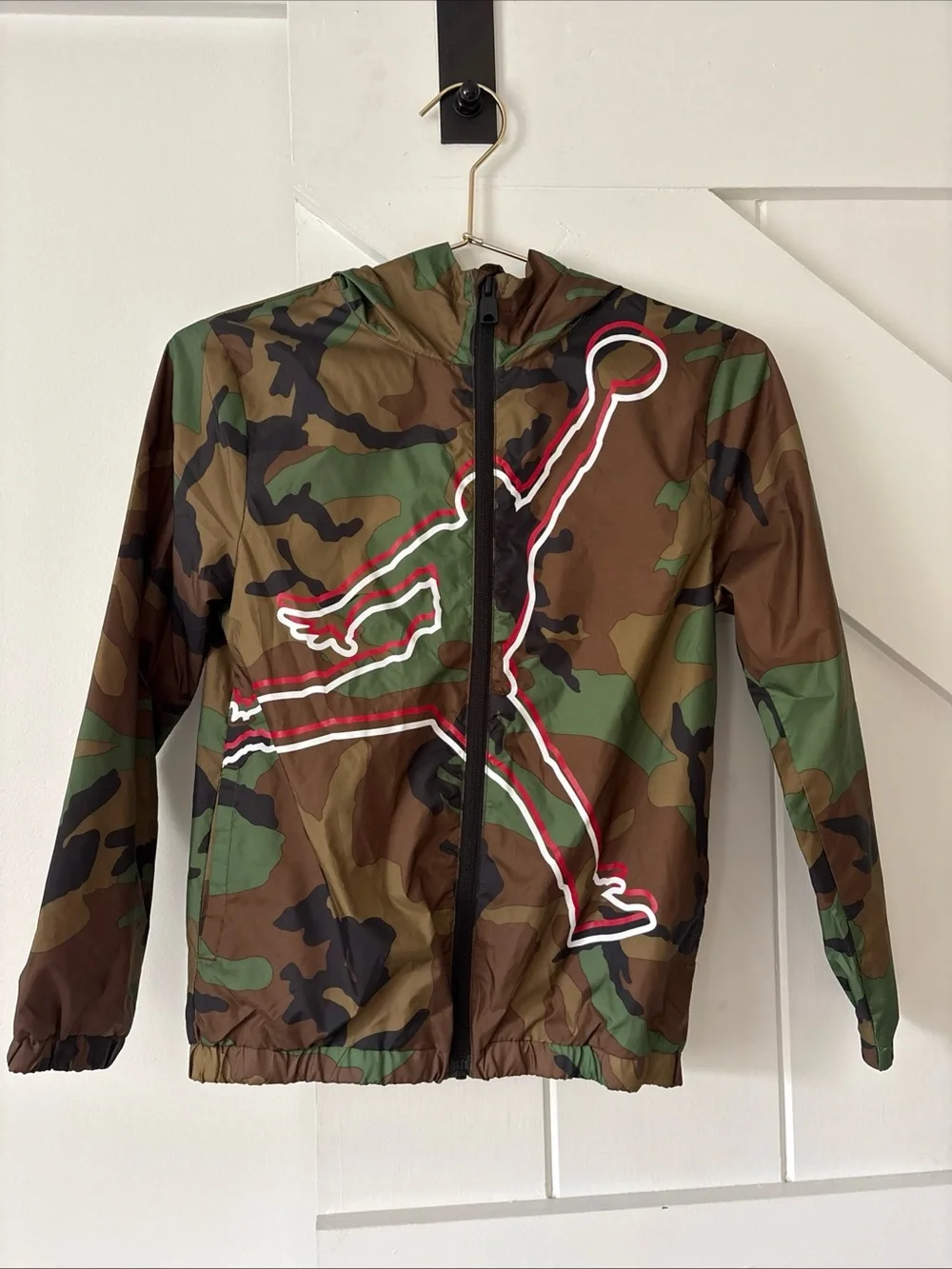 Jordan Youth Windbreaker Camouflage Camo Hooded Jacket Jumpman Logo